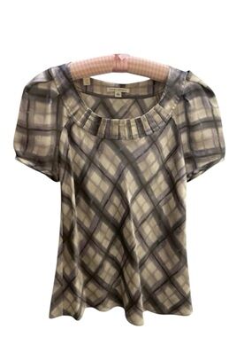 💜Banana Republic Checkered Blouse, Medium